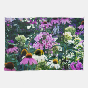 Rosa Garten-Phlox-Landschaft mit Kegelblumen Geschirrtuch