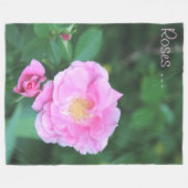 Rosa-Garten-Rose Fleecedecke (Vorderseite (Horizontal))