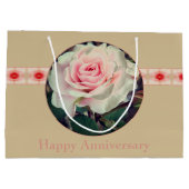 Rosa-Garten-Rose Große Geschenktüte (Rückseite)