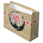 Rosa-Garten-Rose Große Geschenktüte (Vorderseite Schrägansicht)