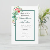 Rosa Garten Wasserfarbe Rose Bouquet Hochzeit Einladung (Stehend Vorderseite)