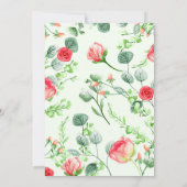 Rosa Garten Wasserfarbe Rose Bouquet Hochzeit Einladung (Rückseite)