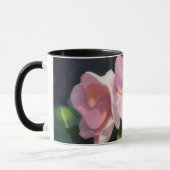 Rosa Gartenblumen Florale Kunst Tasse (Links)