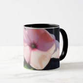 Rosa Gartenblumen Florale Kunst Tasse (VorderseiteRechts)