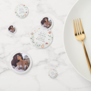 Rosa Gartenblumen-Kranz Brautdusche Konfetti