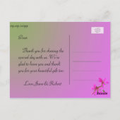 Rosa Gartengarten Blume danke Ihnen Postkarten. Postkarte (Rückseite)