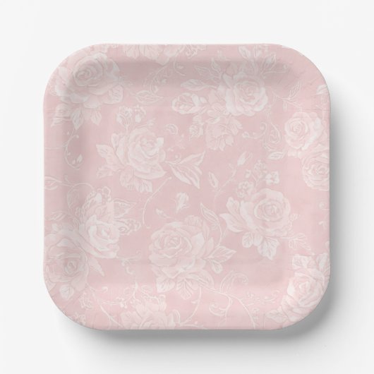 Rosa Gartengesellschaft Pappteller (Vorderseite)