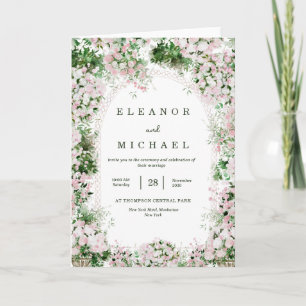 Rosa Gartenhochzeit Romantische Florale Hochzeit Einladung