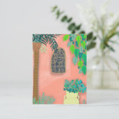 Rosa Gartenmauer Exotische, geheime Palme Karte (Stehend Vorderseite)