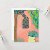 Rosa Gartenmauer Exotische, geheime Palme Karte (Vorderseite/Rückseite Beispiel)