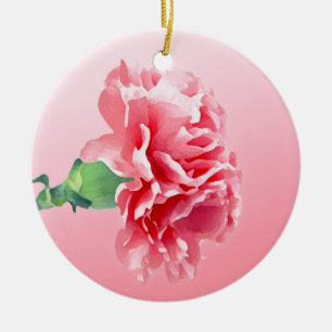 Rosa Gartennelke Keramik Ornament