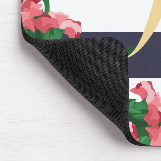 Rosa Gartennelken u. Marine-blaue Mousepad (Ecke)