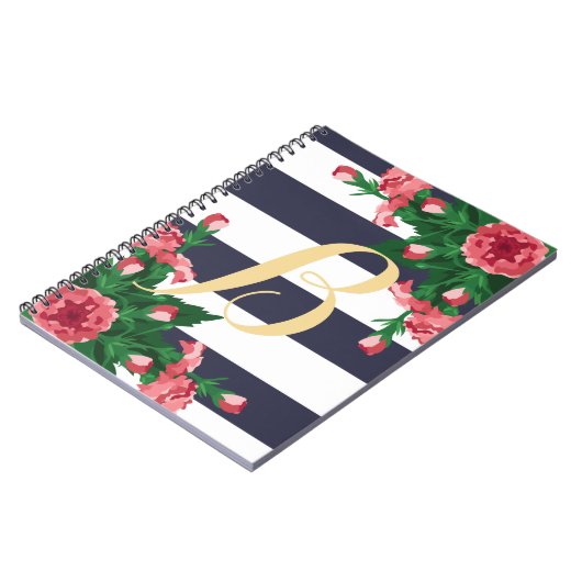 Rosa Gartennelken u. Marine-blaue Notizblock (Linke Seite)