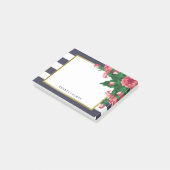 Rosa Gartennelken u. Marine-blaue Post-it Klebezettel (angewinkelt)