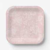 Rosa Gartenparty Pappteller (Vorderseite)