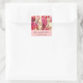 Rosa Gartentulips - Duftkerze oder Seifenschild Quadratischer Aufkleber (Tasche)