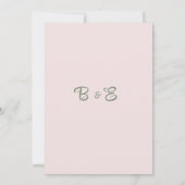 Rosa Gärtnererbse Eukalyptusblätter Save the Date Einladung (Rückseite)