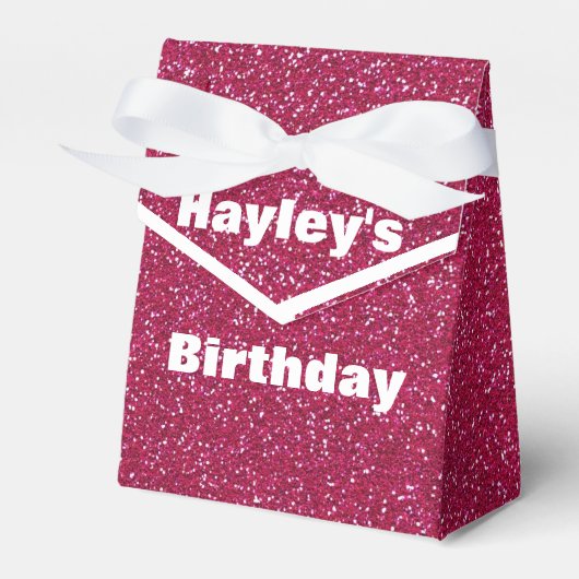 Rosa Gastgeschenk-Box mit Glitzer Geschenkschachtel (Vorderseite)