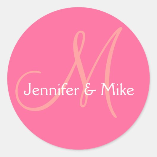Rosa Gastgeschenk Hochzeit-Aufkleber Runder Aufkleber (Vorderseite)