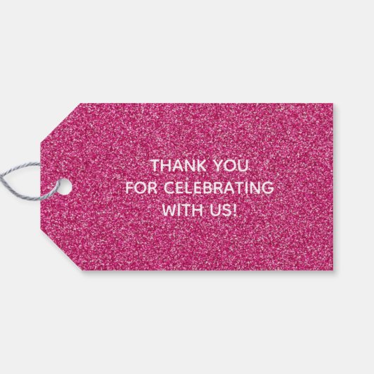 Rosa Gastgeschenk Hochzeit Geschenkanhänger (Rückseite Horizontal)