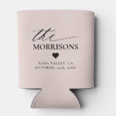 Rosa Gastgeschenk Hochzeit Monogramm Name Herz Dosenkühler (Rückseite)