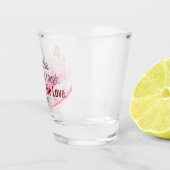 Rosa Gastgeschenk Hochzeit und Blütenglas Schnapsglas (Rechts)