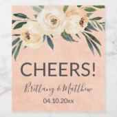 Rosa Gastgeschenke Hochzeit Weinetikett (Einzelnes Label)