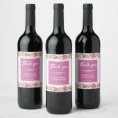 Rosa Gastgeschenke Hochzeiten der Blüte Weinkarte Weinetikett (Flaschen)