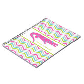 Rosa Gator auf Zickzack Personalisiertem Notebook Notizblock (Linke Seite)