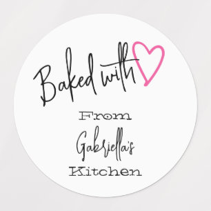 Rosa gebacken mit Liebe Backen aus der Küche von Etiketten