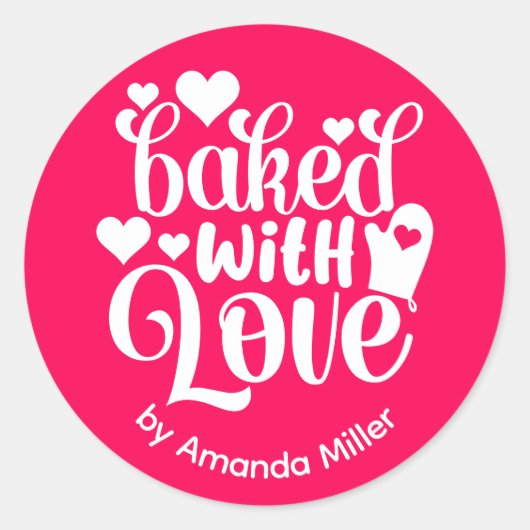 Rosa gebacken mit Liebe Muttertag backen Runder Aufkleber (Vorderseite)