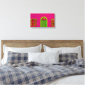Rosa Gebäude Abstrakt Leinwanddruck (Insitu (Schlafzimmer))