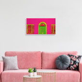 Rosa Gebäude Abstrakt Leinwanddruck (Insitu (Wohnzimmer))
