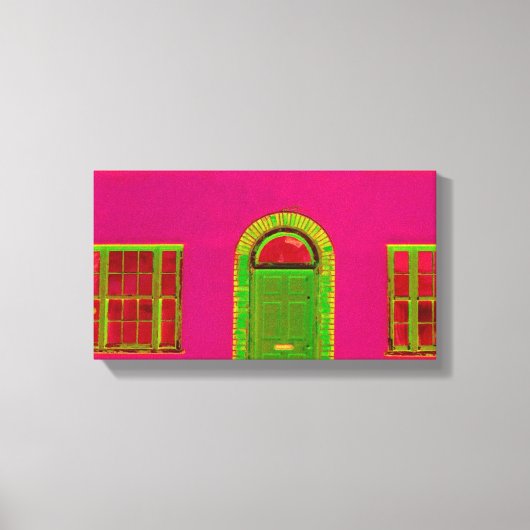 Rosa Gebäude Abstrakt Leinwanddruck (Vorderseite)