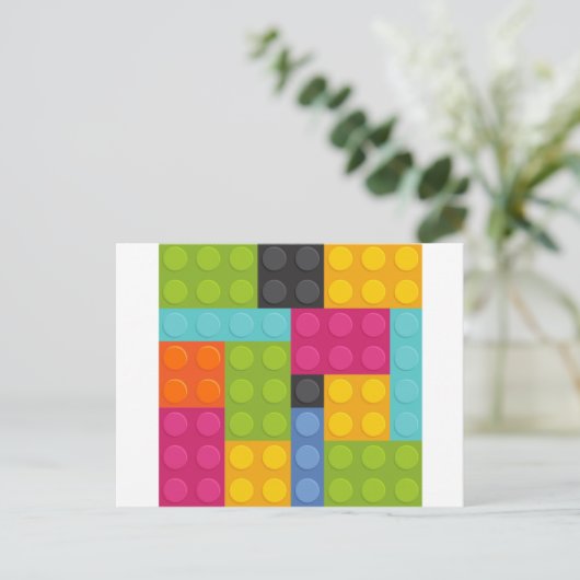 rosa Gebäude Postkarte (Stehend Vorderseite)