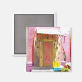 Rosa Gebäude sammelt Türklopfer Magnet (Vorderseite/Rückseite)