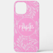 Rosa Geblüht Fall mit Initial & Name Case-Mate iPhone Hülle (Rückseite)