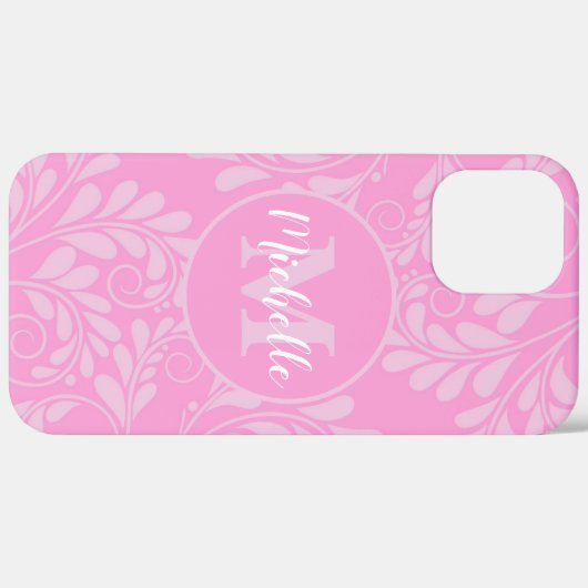 Rosa Geblüht Fall mit Initial & Name Case-Mate iPhone Hülle (Rückseite / Rechts)