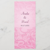 Rosa Geblüht Hochzeitmenü Menükarte (Rückseite)