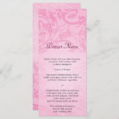 Rosa Geblüht Hochzeitmenü Menükarte (Vorne/Hinten)