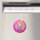 Rosa Geboren zum Surfen Magnet (In Situ (Geschirrspüler))