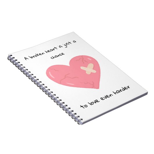 rosa gebrochenes Herz Notizblock (Rechte Seite)