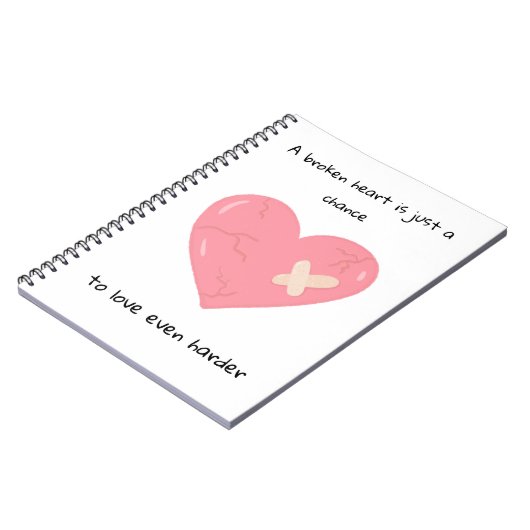 rosa gebrochenes Herz Notizblock (Linke Seite)