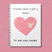 rosa gebrochenes Herz Notizblock