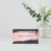 Rosa gebürstet | Schwarze Rumpftextur Visitenkarte (Stehend Vorderseite)