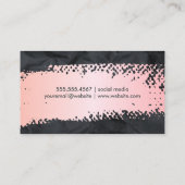 Rosa gebürstet | Schwarze Rumpftextur Visitenkarte (Rückseite)