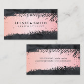 Rosa gebürstet | Schwarze Rumpftextur Visitenkarte (Vorne/Hinten)