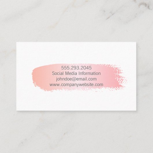 Rosa gebürstet visitenkarte (Rückseite)