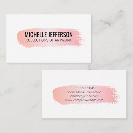 Rosa gebürstet visitenkarte (Vorne/Hinten)