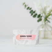 Rosa gebürstet | Weißer Marmor Visitenkarte (Stehend Vorderseite)